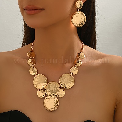 Комплекты из ожерелий с подвесками из сплава и серег-гвоздиков для женщин FS-WG70423-01-1