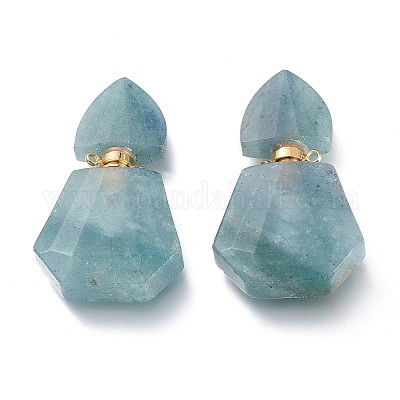 Граненый натуральный зеленый кварц открывающиеся подвески для флаконов духов G-M357-01B-G-01-1