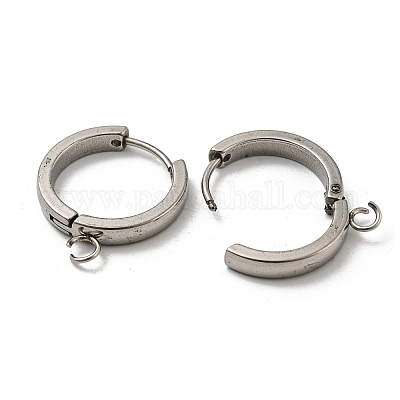 Фурнитура для сережек-колец huggie hoop из нержавеющей стали 201 STAS-A167-01O-P-1