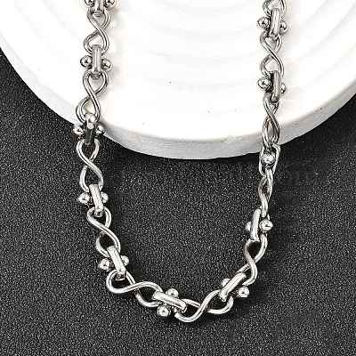 Овальные цепочки-цепочки из нержавеющей стали 304 с бесконечным звеном для женщин и мужчин NJEW-K249-20B-P-1