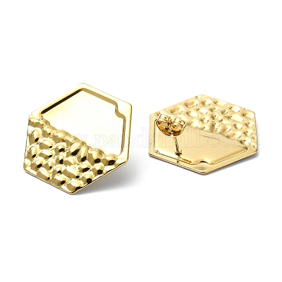 Серьги-гвоздики из нержавеющей стали 201 с ионным покрытием (IP) EJEW-K270-27G-1