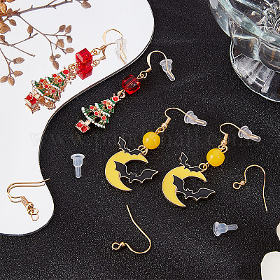 48 шт. 4-х стилевых латунных французских крючка с катушкой и шариком KK-BBC0007-52-1