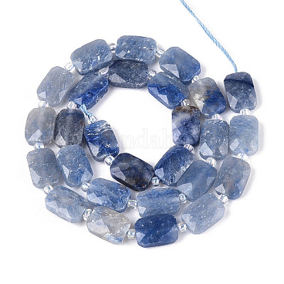 Нити бусин из натурального синего авантюрина (окрашенного и нагретого) G-T139-81-1