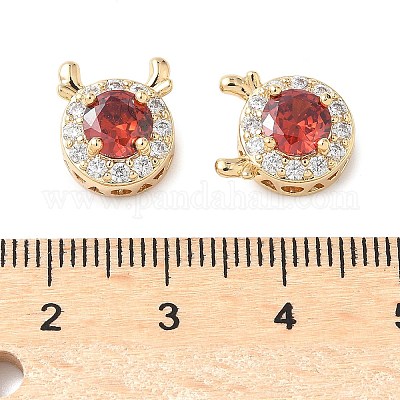 Латунные микро проложить кубического циркония бусы KK-G531-01G-02-1