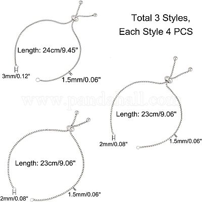 12шт 3 стиля регулируемый браслет из нержавеющей стали 304 изготовление MAK-UN0001-32-1