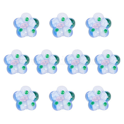 Perle di lampwork fatte a mano da 10 pz&nbsp;LAMP-TADJ0001-01F-1