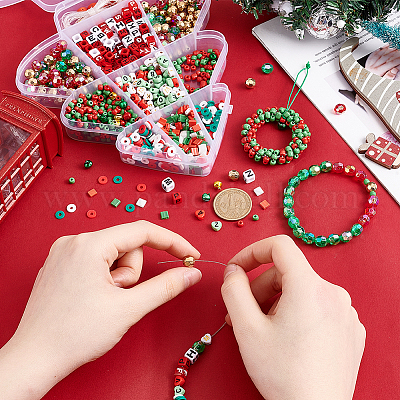 Около 1510 шт. набор для самостоятельного изготовления браслета на рождественскую тематику DIY-PH0022-59-1