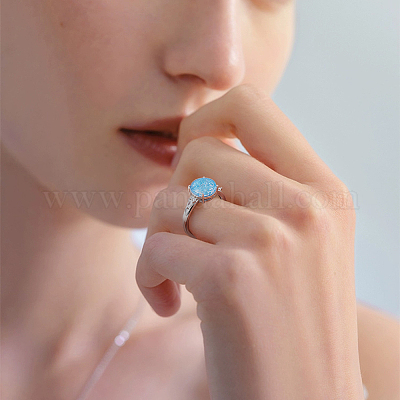 Регулируемый 925 овальный компонент кольца из стерлингового серебра с микропаве из кубического циркония STER-BC0003-57P-1