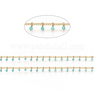 Латунная цепочка из бисера ручной работы CHC-G011-07G-07-1