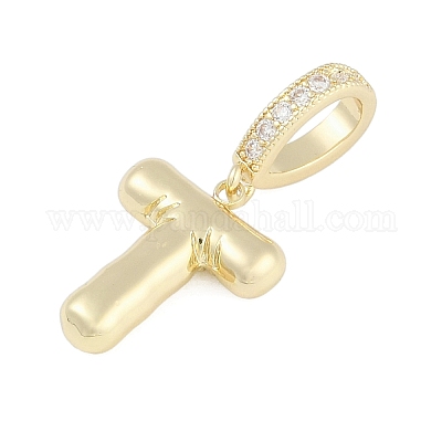 Латунные микропаве прозрачные подвески с фианитом KK-M289-01T-G-1