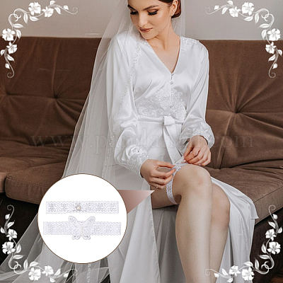 1 комплект колец для чулок из полиэстера с бабочками DIY-OC0013-43A-1