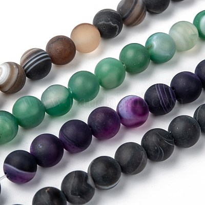 Натуральные полосатые агатовые / полосатые агатовые нити G-K166-12-8mm-1