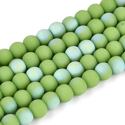 Нити из матовых непрозрачных стеклянных бусин GLAA-T032-P4mm-MBB06-1