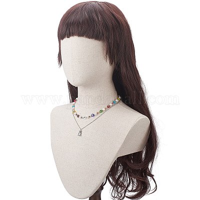 2 шт. 2 стильные ожерелья из бисера с натуральным жемчугом и сглаза с подвеской в виде медведя для женщин NJEW-TA00019-1