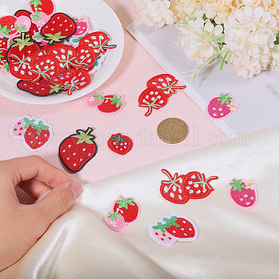 36 шт. 6 стиля клубники компьютерная вышивка тканевые самоклеящиеся нашивки&nbsp;PATC-FG0002-42-1