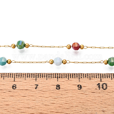 Круглые звенья стеклянных цепей ручной работы CHS-T006-30G-1