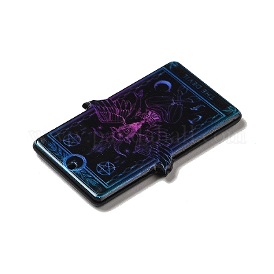 両面プリントアクリルパーツ  ハロウィンモチーフ  悪魔のタロット  タロット  39x22.5~27x3.5mm  穴：1.5mm&nbsp;MACR-M022-02C-1