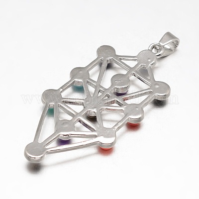 Чакра ювелирные изделия из латуни драгоценных камней большие подвески KK-J298-08-NR-1