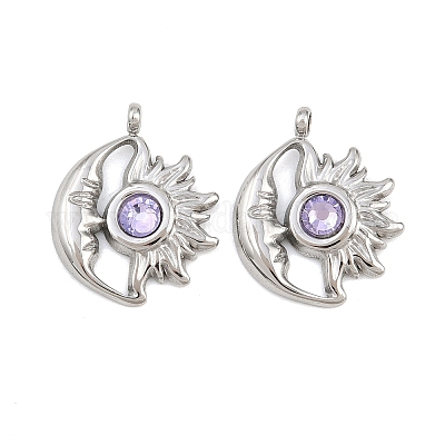 Подвески из нержавеющей стали 304 со стразами STAS-Z166-24P-06-1