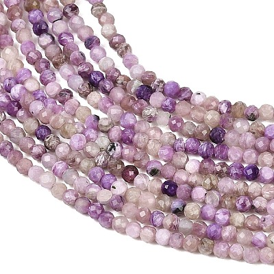 Естественно чароитовыми бисер пряди&nbsp;G-B175-D15-2mm-1