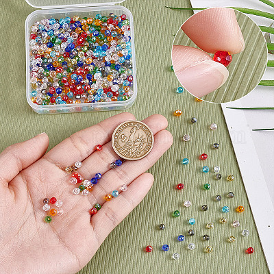 540шт 9 цвета прозрачные стеклянные бусины GLAA-HY0001-54-1