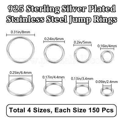 600 шт. 4 стиля соединительных колец из нержавеющей стали 304 STAS-BBC0006-01-1