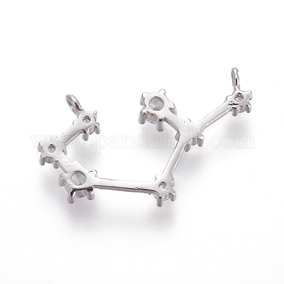 Латунные микро проложить кубического циркония подвески ZIRC-F099-20P-10-1