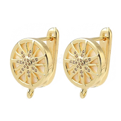 Латунные серьги-кольца из прозрачного кубического циркония KK-G536-09G-1