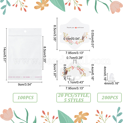 100 шт. шестиугольник с цветочным узором из бумаги для демонстрации ювелирных изделий DIY-PH0013-47-1