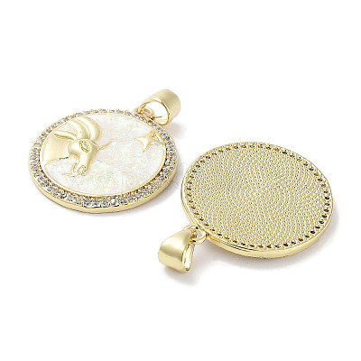 Латунные микропаве прозрачные подвески с фианитом KK-L213-010G-11-1