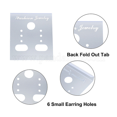 180PCS дисплей карты прямоугольник пластиковые серьги EDIS-FS0001-01B-1