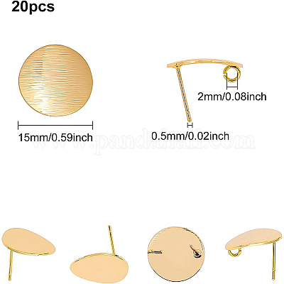 Accessoires de clous d'oreilles en laiton&nbsp;KK-BC0005-29G-1