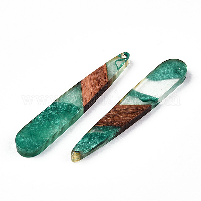 Большие подвески из прозрачной смолы и орехового дерева X-RESI-ZX017-26-1