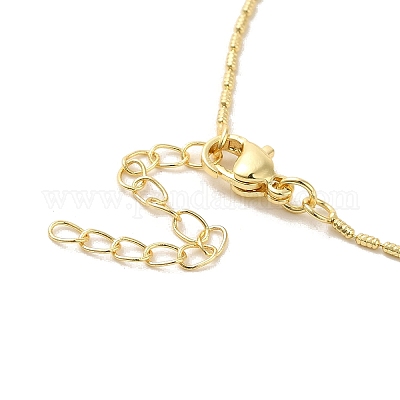 Овальные женские ожерелья с подвеской из латуни и жемчуга с узором Девы Марии NJEW-G082-03B-G-1