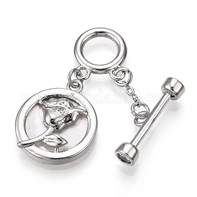 Застежки-тоглы белого цвета KK-P223-12P-02-1