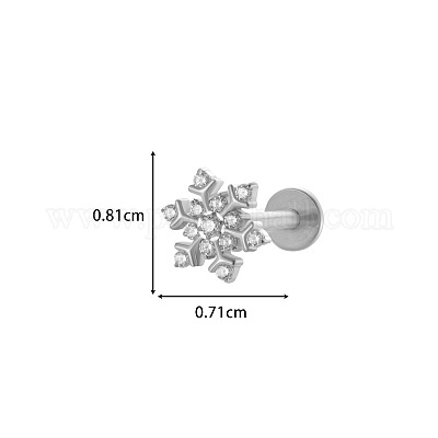 Серьги для хряща из титанового сплава с микропаве из кубического циркония WGCFBAF-16-1
