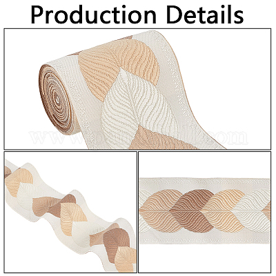 3 м полиэстеровая жаккардовая лента в виде листьев для аксессуаров одежды OCOR-CY0002-12C-1