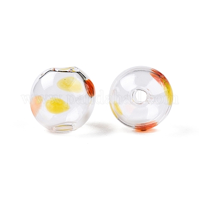 Прозрачные бусины из дутого стекла ручной работы GLAA-T012-17B-1