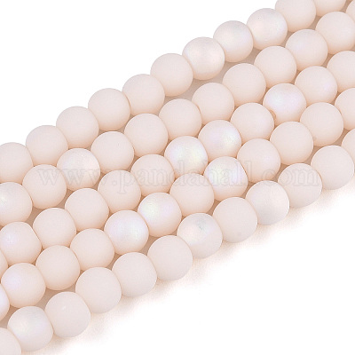 Нити из матовых непрозрачных стеклянных бусин GLAA-T032-P4mm-MBB09-1