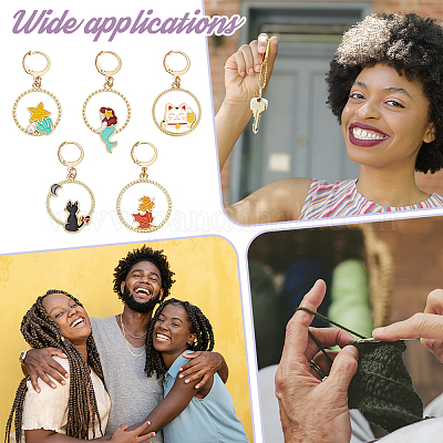 Подвесные маркеры петель с замком из сплава эмали HJEW-PH01891-1