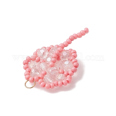 Подвески из стеклянных бусин ручной работы в виде клевера PALLOY-MZ00793-02-1