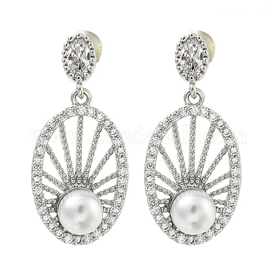 Серьги-гвоздики из циркония EJEW-H014-02P-1