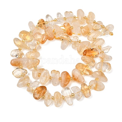 Природный желтый кварц нитей бисера&nbsp;G-K393-B03-1