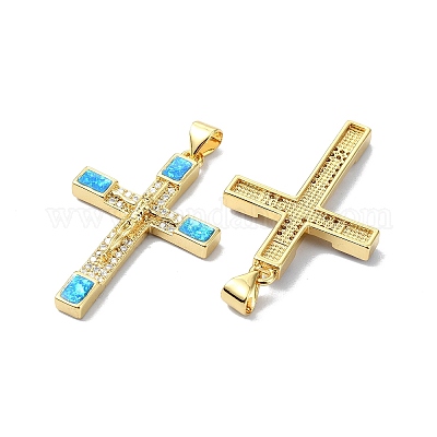 Подвески из латуни с микропаве из прозрачного кубического циркония на тему религии KK-A221-22G-1
