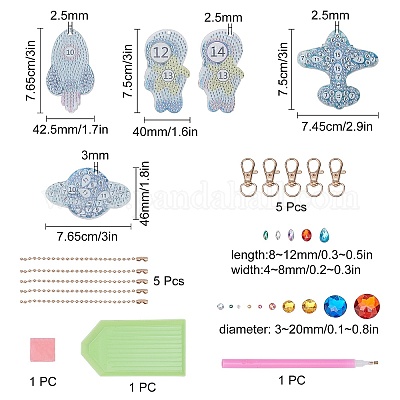 Kit portachiavi fai da te con pittura con diamanti per astronauta 5D  all'ingrosso 