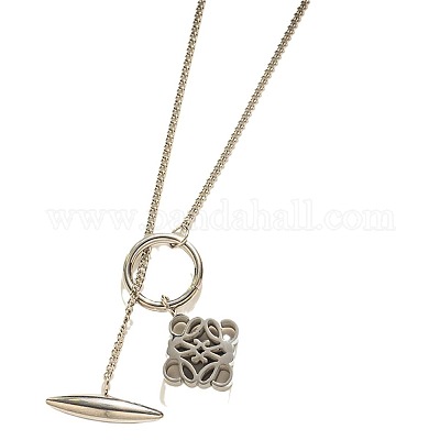 Полые ромбы из нержавеющей стали 304 подвеска лариат ожерелья для женщин FS-WGA3C6C-02-1