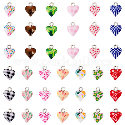 39шт 13 цвета подвески из полимерной глины ручной работы&nbsp;CLAY-TA0001-91-1