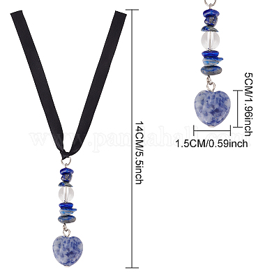 Кулон из драгоценных камней с подвеской из драгоценных камней в виде сердца PALLOY-PH01602-1