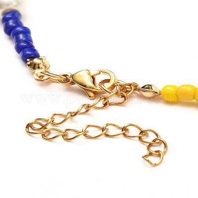 Бисерное колье из стеклянного семени и стеклянного жемчуга для девочек и женщин X1-NJEW-TA00007-1