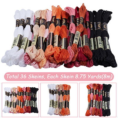 3 комплект 3-х стилевых 6-слойных полиэстеровых ниток для вышивания OCOR-GF0003-41A-1